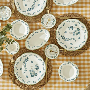Ocaliptus Stoneware 26 Parça 6 Kişilik Kahvaltı Takımı Yeşil