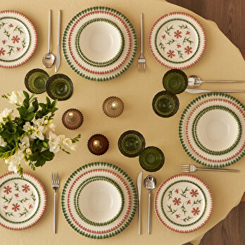 Flowers Porselen 44 Parça Yemek ve Kahvaltı Takımı