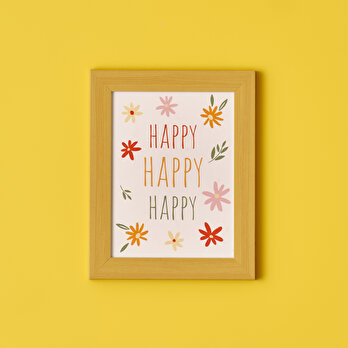 Freya Happy Çerçeveli Tablo Naturel (17x23 cm)