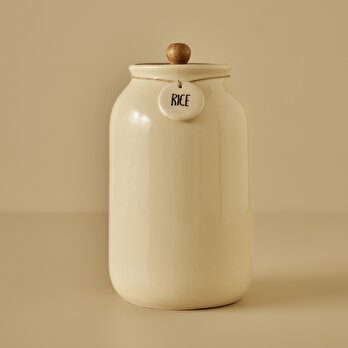 Rice Seramik Kavanoz Krem (2700 ml)