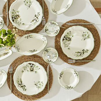 Julia Stoneware 26 Parça 6 Kişilik Kahvaltı Takımı Yeşil