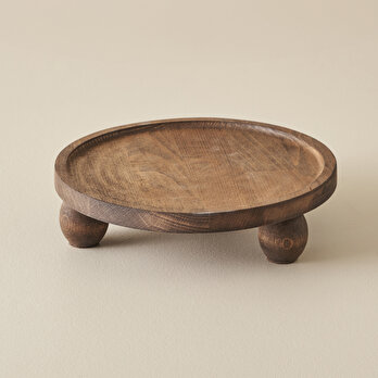 Wooden Ahşap Yuvarlak Sunum Standı Naturel (25 cm)