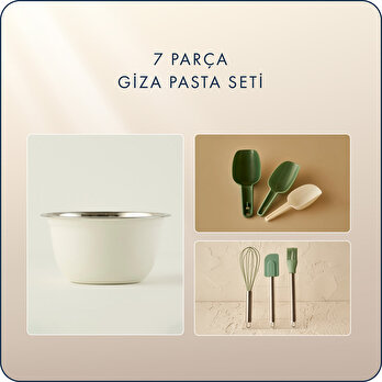 Giza Pasta Seti Beyaz-Yeşil