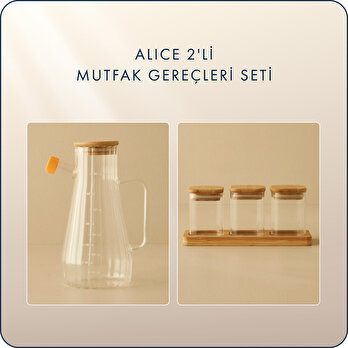 Alice 2'li Mutfak Gereçleri Seti Naturel